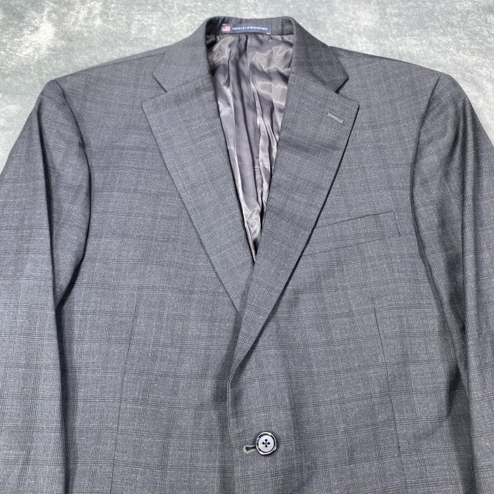 Vintage Hart Schaffner Blazer Jacket Mens 42R Windowpane Sport Coat USA Union
